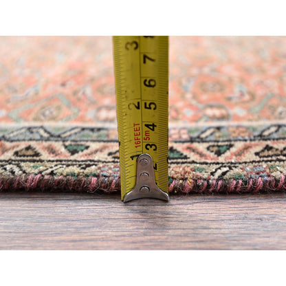 Overdyed & Vintage Wool Hand Knotted Rug Brown Blue 2.5X3.8 -O086683