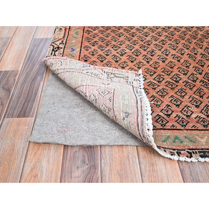 Overdyed & Vintage Wool Hand Knotted Rug Orange Brown 2.9X3.10 -O086684