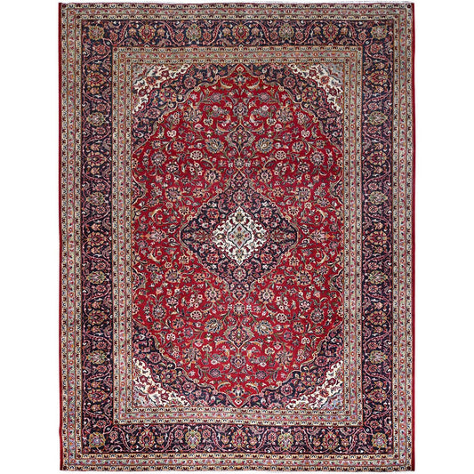 Persian Wool Hand Knotted Rug Red Blue 9.9X13.0 -O086696