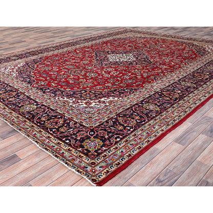 Persian Wool Hand Knotted Rug Red Blue 9.9X13.0 -O086696