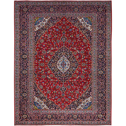 Persian Wool Hand Knotted Rug Red Blue 10.1X12.11 -O086697