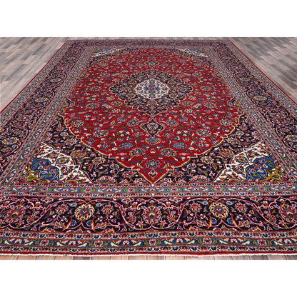 Persian Wool Hand Knotted Rug Red Blue 10.1X12.11 -O086697