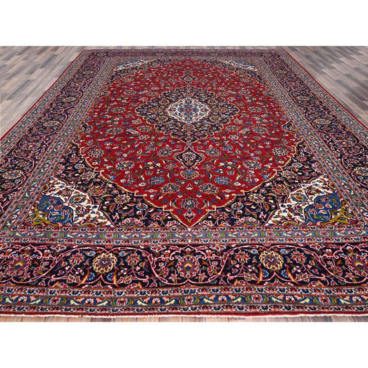 Persian Wool Hand Knotted Rug Red Blue 10.1X12.11 -O086697