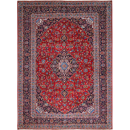Persian Wool Hand Knotted Rug Red Blue 9.8X13.1 -O086698