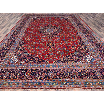 Persian Wool Hand Knotted Rug Red Blue 9.8X13.1 -O086698