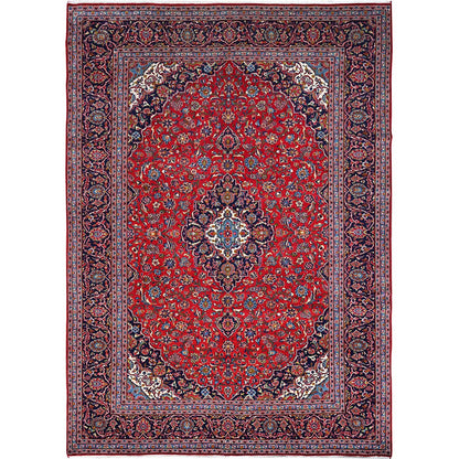 Persian Wool Hand Knotted Rug Red Blue 9.5X13.0 -O086699