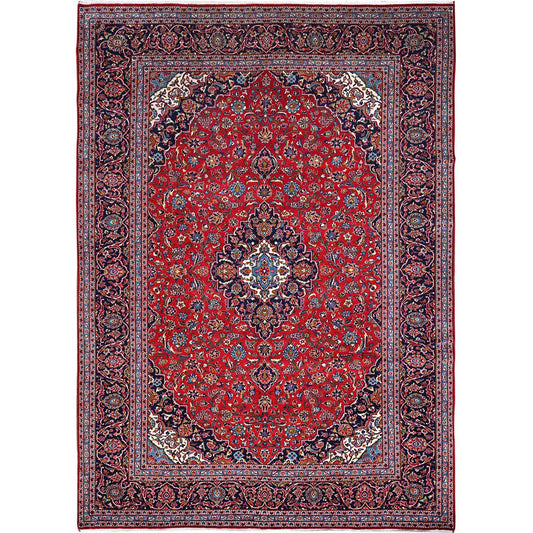 Persian Wool Hand Knotted Rug Red Blue 9.5X13.0 -O086699