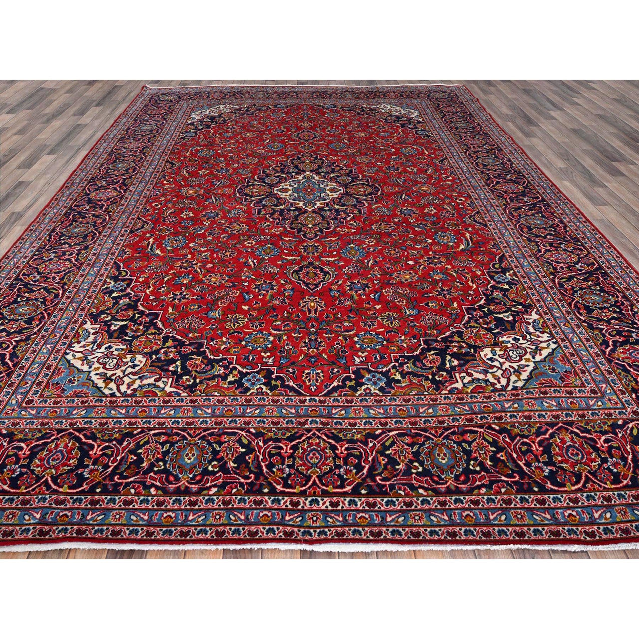 Persian Wool Hand Knotted Rug Red Blue 9.5X13.0 -O086699