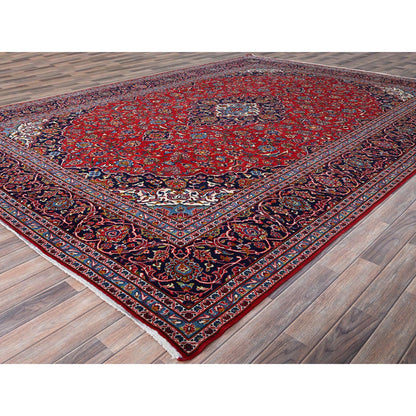 Persian Wool Hand Knotted Rug Red Blue 9.5X13.0 -O086699