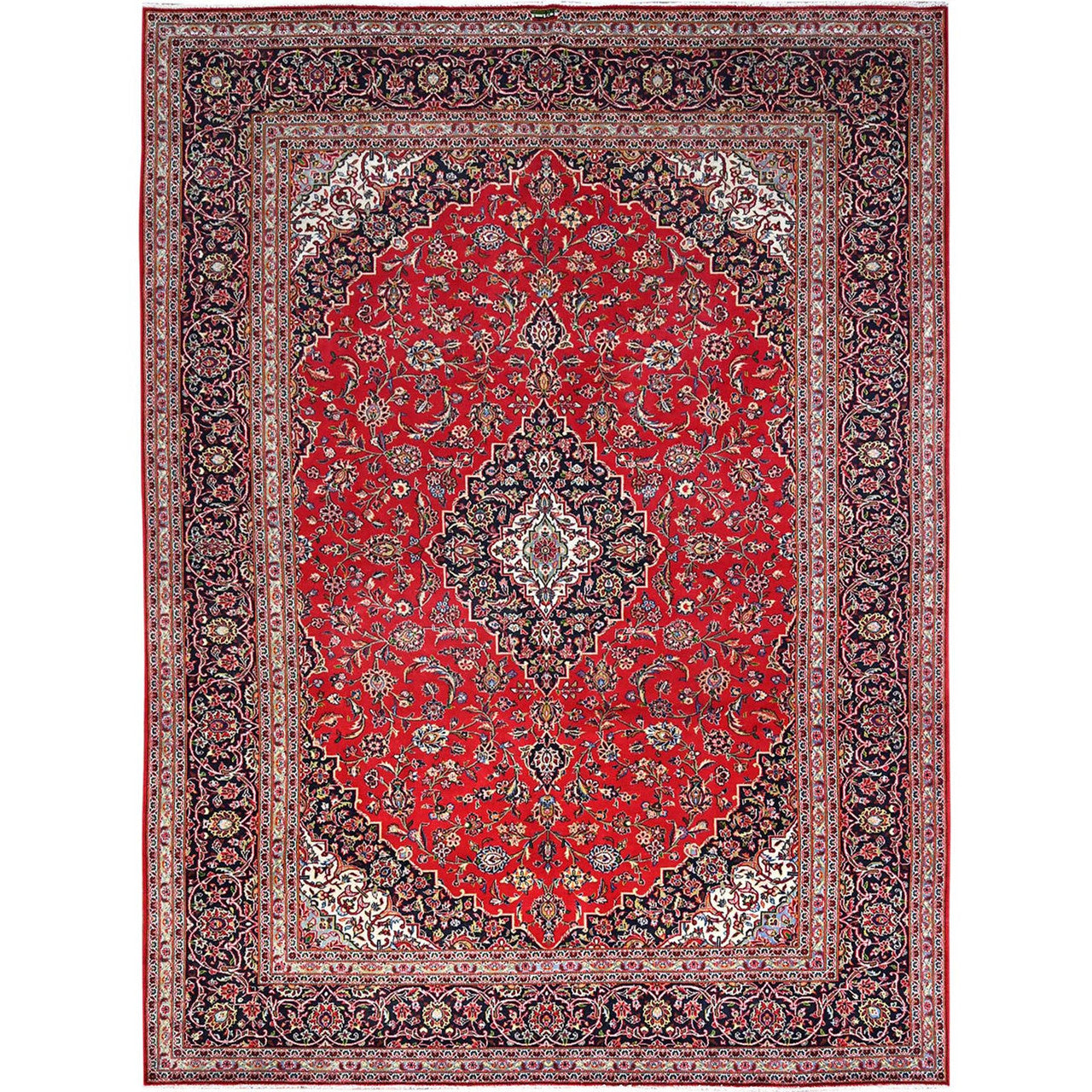 Persian Wool Hand Knotted Rug Red Blue 9.10X13.1 -O086700