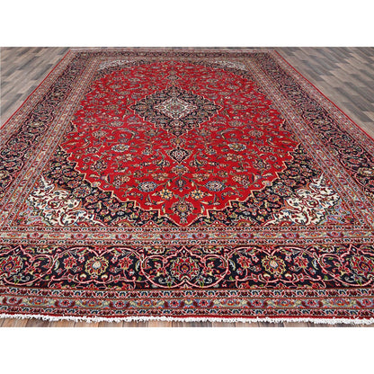 Persian Wool Hand Knotted Rug Red Blue 9.10X13.1 -O086700