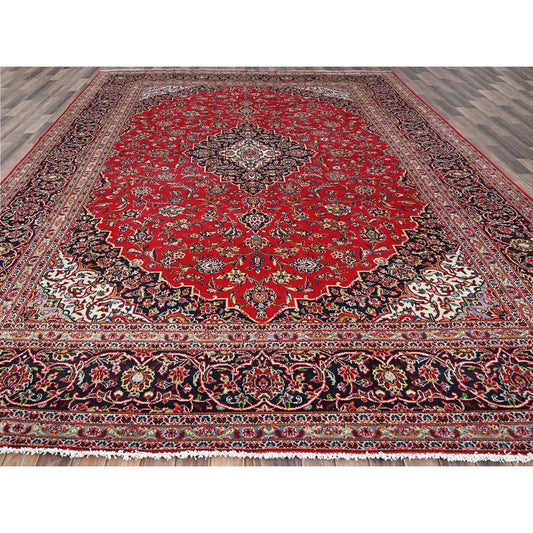 Persian Wool Hand Knotted Rug Red Blue 9.10X13.1 -O086700