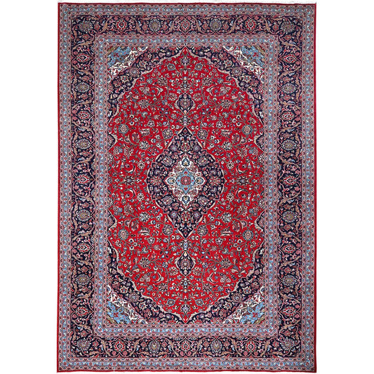 Persian Wool Hand Knotted Rug Red Blue 9.6X13.5 -O086702
