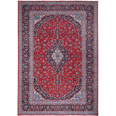 Persian Wool Hand Knotted Rug Red Blue 9.6X13.5 -O086702
