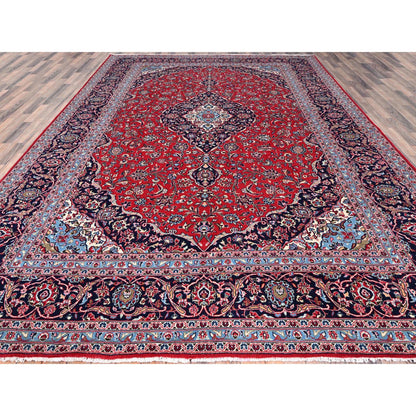 Persian Wool Hand Knotted Rug Red Blue 9.6X13.5 -O086702