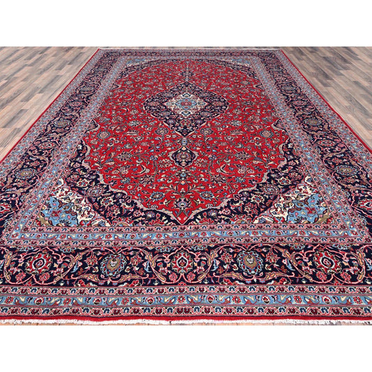 Persian Wool Hand Knotted Rug Red Blue 9.6X13.5 -O086702