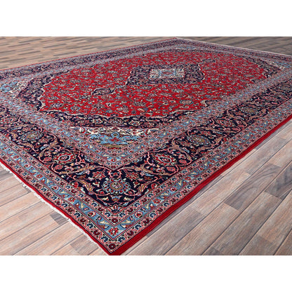 Persian Wool Hand Knotted Rug Red Blue 9.6X13.5 -O086702