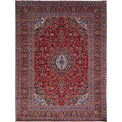 Persian Wool Hand Knotted Rug Red Blue 9.10X13.2 -O086703
