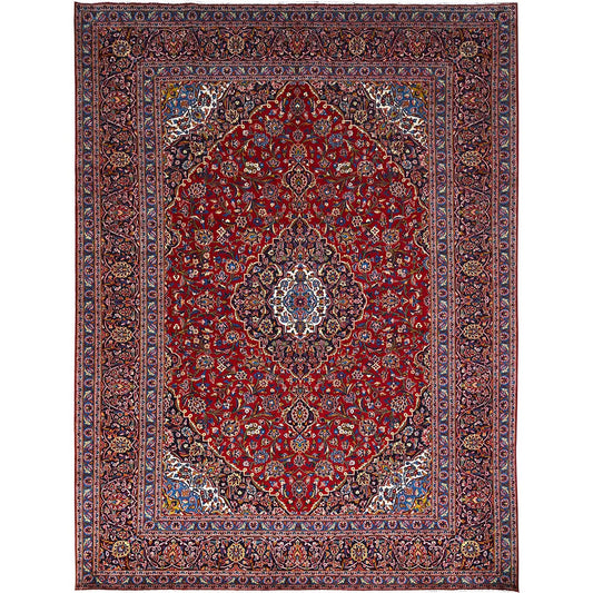 Persian Wool Hand Knotted Rug Red Blue 9.10X13.2 -O086703