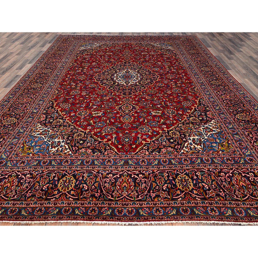 Persian Wool Hand Knotted Rug Red Blue 9.10X13.2 -O086703