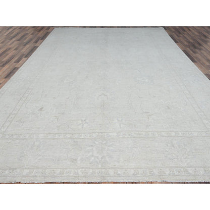 Tribal & Geometric Wool Hand Knotted Rug Ivory Ivory 9.10X13.10 -O086706