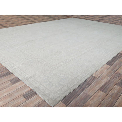 Tribal & Geometric Wool Hand Knotted Rug Ivory Ivory 9.10X13.10 -O086706
