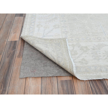 Oushak And Peshawar Wool Hand Knotted Rug Ivory Ivory 8.1X9.7 -O086708