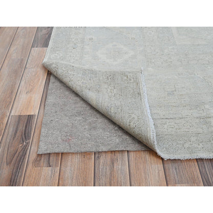 Oushak And Peshawar Wool Hand Knotted Rug Grey Gray 8.1X9.11 -O086709