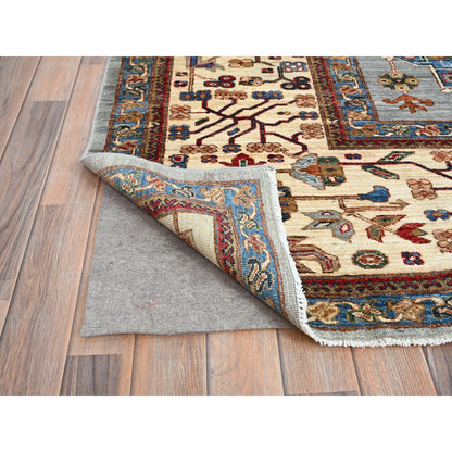 Kazak Wool Hand Knotted Rug Grey Ivory 10.3X13.8 -O086711