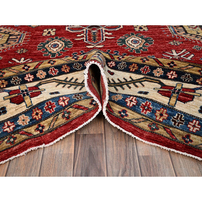 Kazak Wool Hand Knotted Rug Red Ivory 8.8X11.10 -O086714