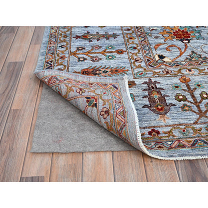 Tribal & Geometric Wool Hand Knotted Rug Grey Gray 9.2X12.4 -O086715