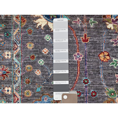 Tribal & Geometric Wool Hand Knotted Rug Grey Gray 5.0X6.10 -O086726