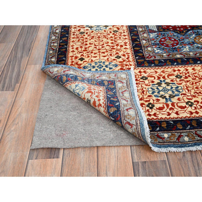 Mamluk Wool Hand Knotted Rug Blue Ivory 10.1X13.5 -O086733