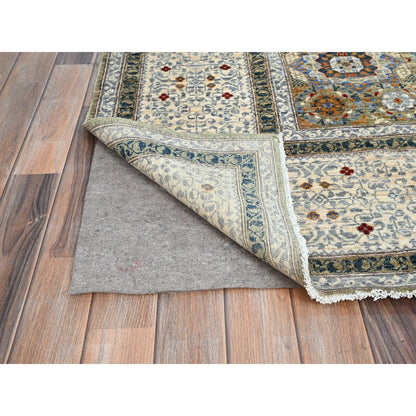 Mamluk Wool Hand Knotted Rug Green Ivory 9.0X11.10 -O086734