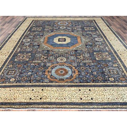 Mamluk Wool Hand Knotted Rug Grey Ivory 9.0X11.11 -O086737