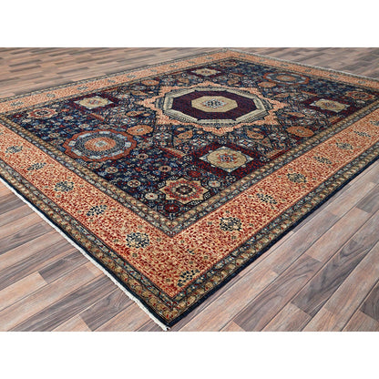 Mamluk Wool Hand Knotted Rug Blue Beige 9.0X11.11 -O086738