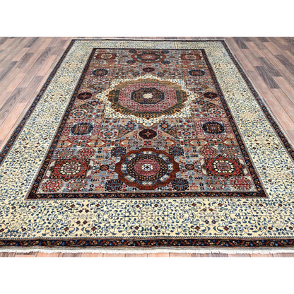 Mamluk Wool Hand Knotted Rug Grey Ivory 6.1X9.3 -O086742