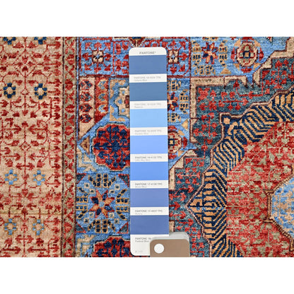 Mamluk Wool Hand Knotted Rug Blue Ivory 4.0X6.5 -O086746