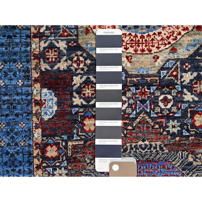 Mamluk Wool Hand Knotted Rug Blue Blue 2.6X15.9 -O086747
