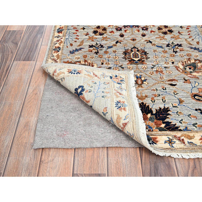 Mamluk Wool Hand Knotted Rug Green Ivory 2.7X10.0 -O086750