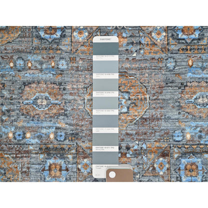 Mamluk Wool Hand Knotted Rug Grey Ivory 2.8X7.10 -O086753