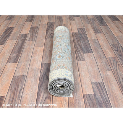 Mamluk Wool Hand Knotted Rug Grey Ivory 2.8X7.10 -O086753