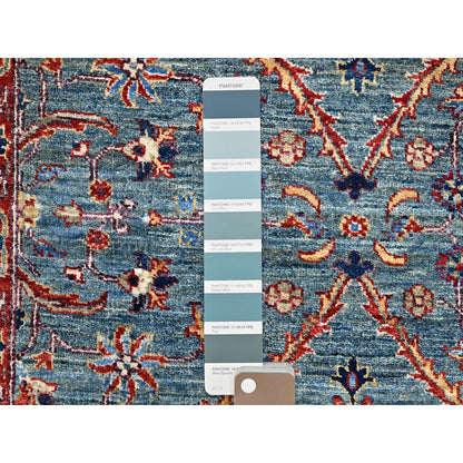 Mamluk Wool Hand Knotted Rug Green Red 2.6X11.8 -O086754