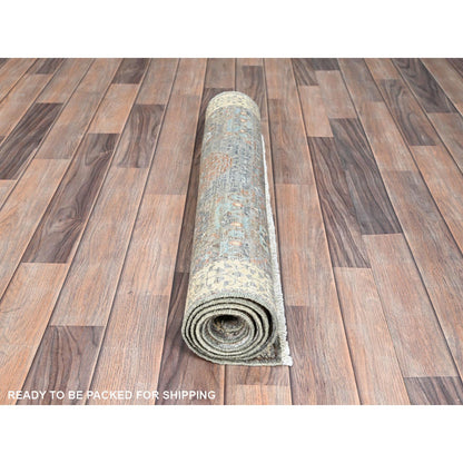 Mamluk Wool Hand Knotted Rug Grey Ivory 2.8X5.8 -O086755