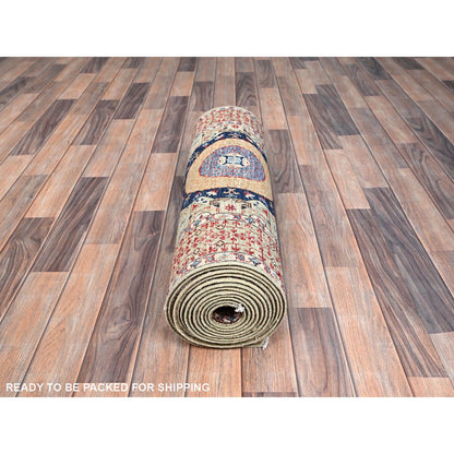 Mamluk Wool Hand Knotted Rug Brown Brown 2.7X15.10 -O086756