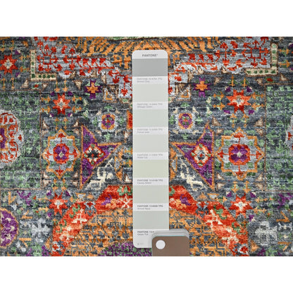 Mamluk Wool Hand Knotted Rug Green Gray 2.5X13.10 -O086757