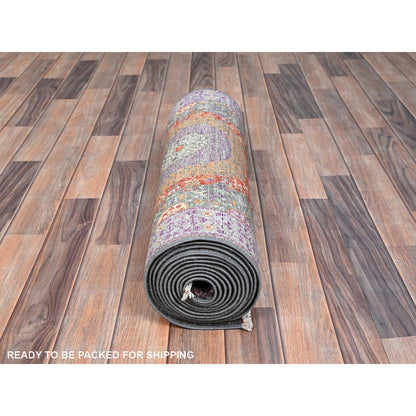 Mamluk Wool Hand Knotted Rug Green Gray 2.5X13.10 -O086757