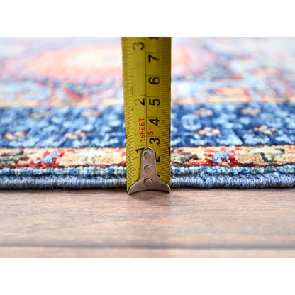 Mamluk Wool Hand Knotted Rug Blue Blue 2.8X15.4 -O086759