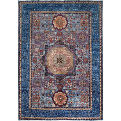 Mamluk Wool Hand Knotted Rug Blue Blue 9.10X13.8 -O086760