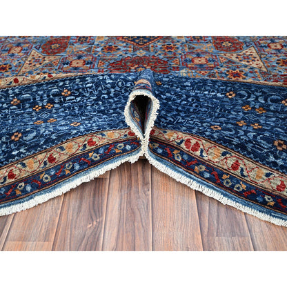 Mamluk Wool Hand Knotted Rug Blue Blue 9.10X13.8 -O086760